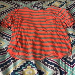 Pink and grey stripe shirt